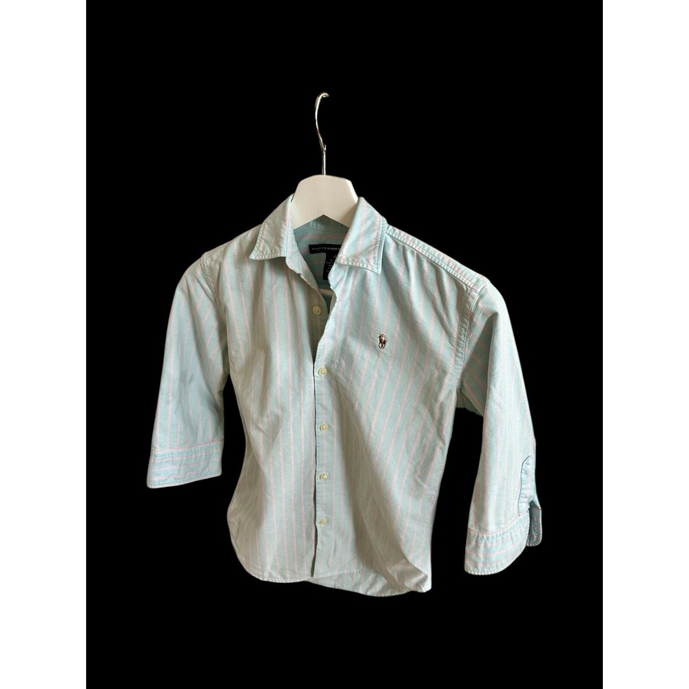 Ralph Lauren Sport Shirt Women's XS Youth‎ Cotton Long Sleeve Button Down